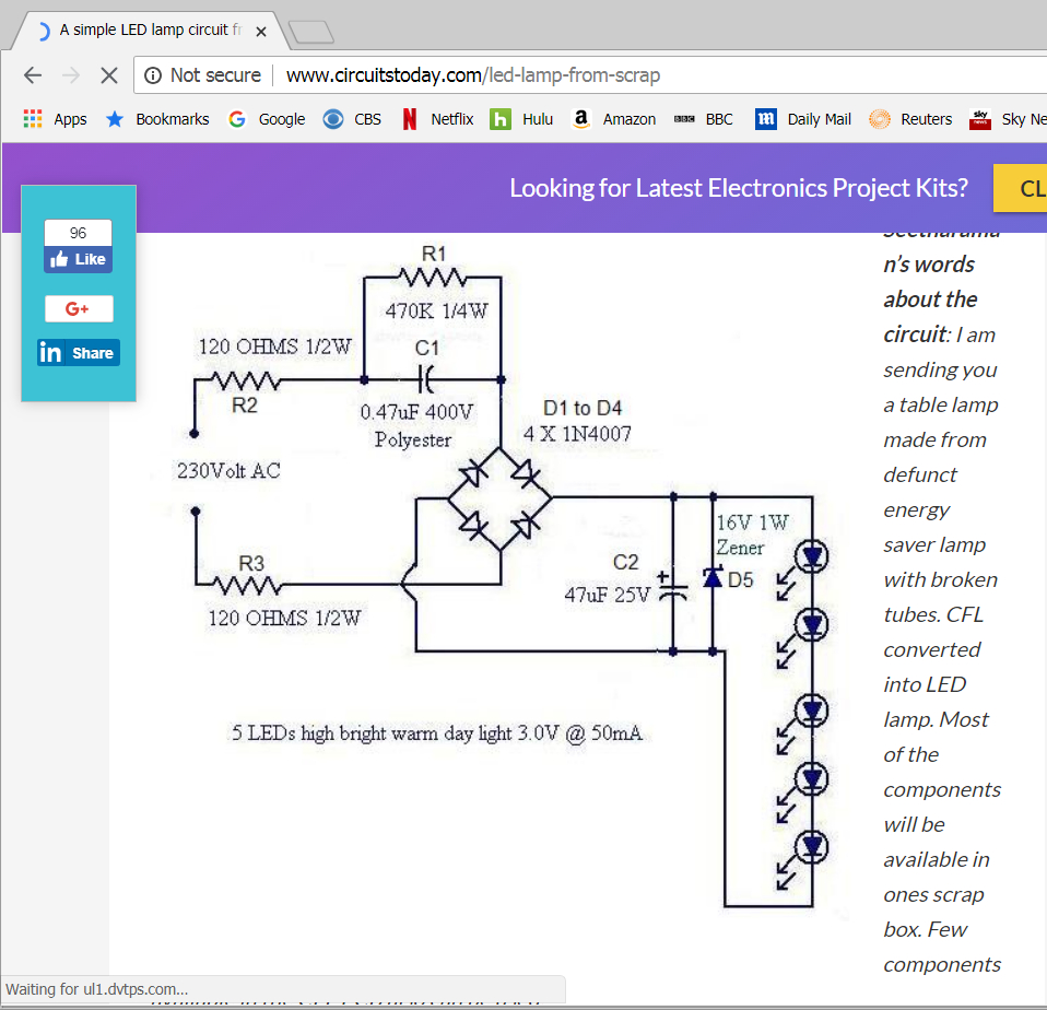 230VAC LED CIRCUIT