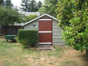 front view of shed