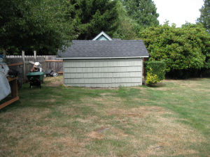 Side view of shed